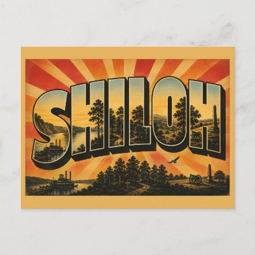 Shiloh TN River Bluffs Forest Battlefield Art Postcard