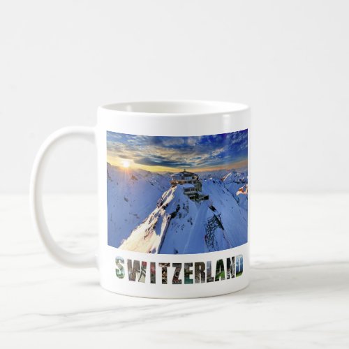 Shilthorn Mountain Swiss Alps Switzerland Sunrise Coffee Mug