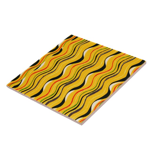 Shima-Shima, colorful pattern, Ceramic Tile (Side)
