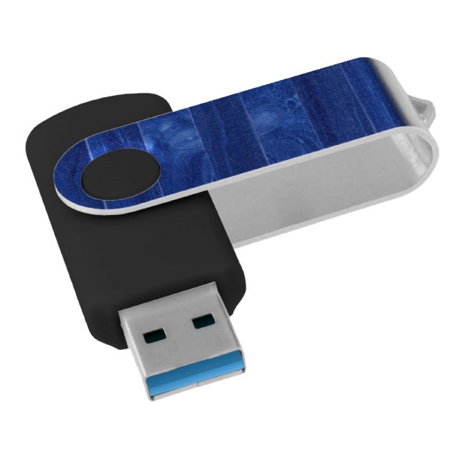 Shimi Blue Woodgrain Flash Drive (Angled)