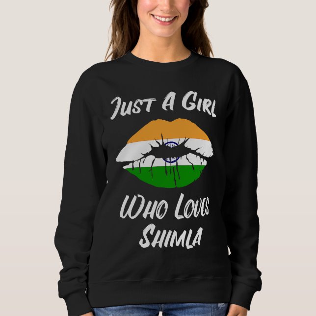 Shimla lips mouth love Indian flag Sweatshirt (Front)