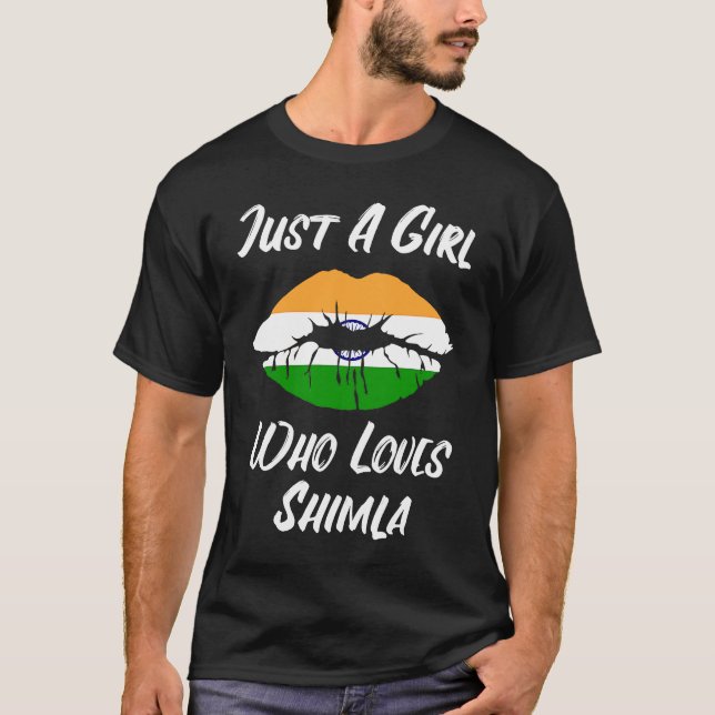 Shimla lips mouth love Indian flag T-Shirt (Front)