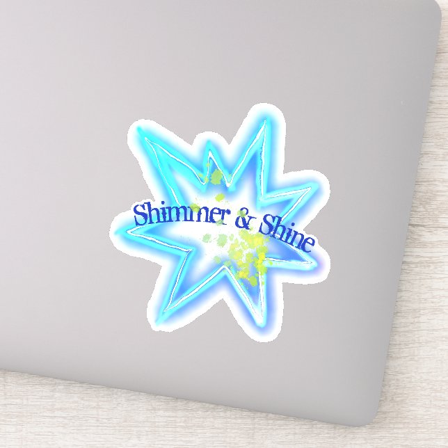 Shimmer and Shine Neon Star and Green Paint Splash Sticker (Detail)