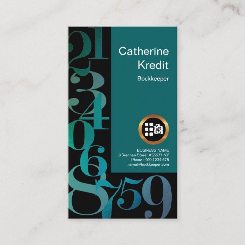 Shimmer Blue Finance Numbers Bookkeeping Business Card