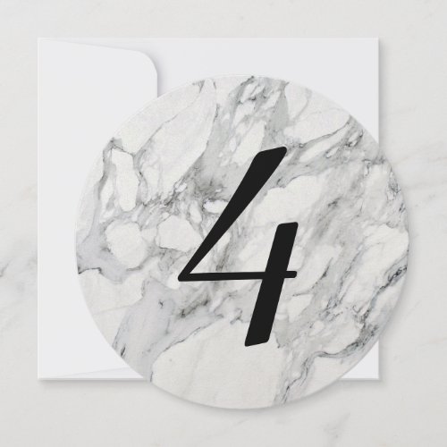 Shimmer Carrara Marble Circular Table Number Cards