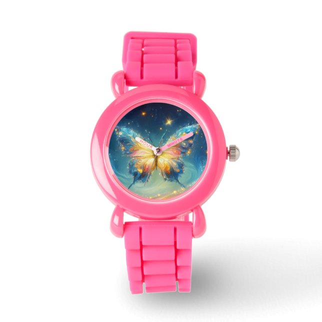 Shimmer Colorful Butterfly Art Kids  Watch (Front)