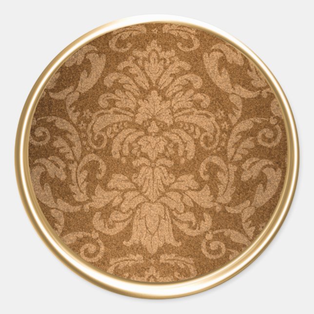 Shimmer Damask Gold Envelope Seal (Front)