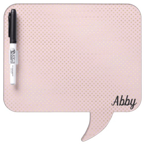 shimmer gold dots on blush pink dry erase board