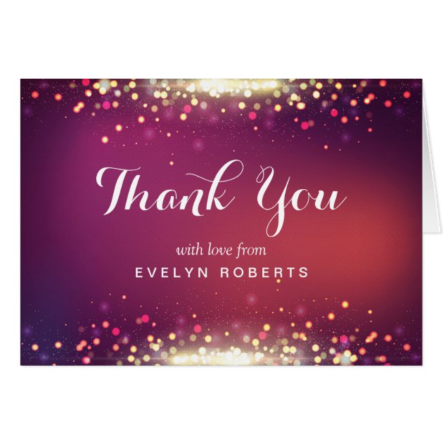 Shimmer Gold Glitter Sparkle Dots Thank You Card