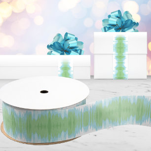 Shimmer Ikat in Green and Aqua Grosgrain Ribbon