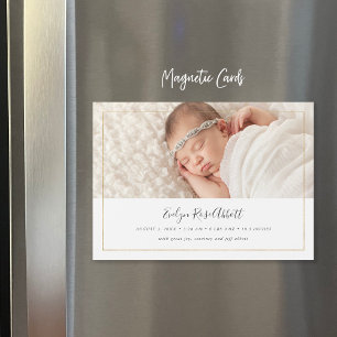 Shimmer Magnetic Photo Birth Announcement