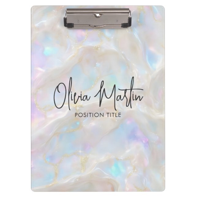 Shimmer Opal Iridescent Background Clipboard (Front)