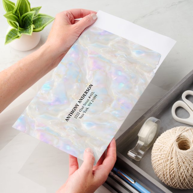 Shimmer Opal Iridescent Background Envelope Mailers (Desk)