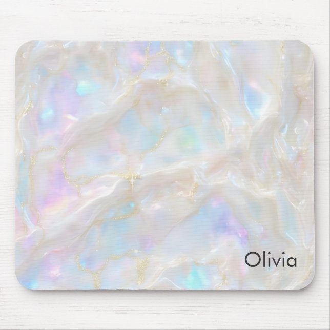 Shimmer Opal Iridescent Background Mouse Pad (Front)