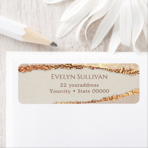 Shimmer paper return address label