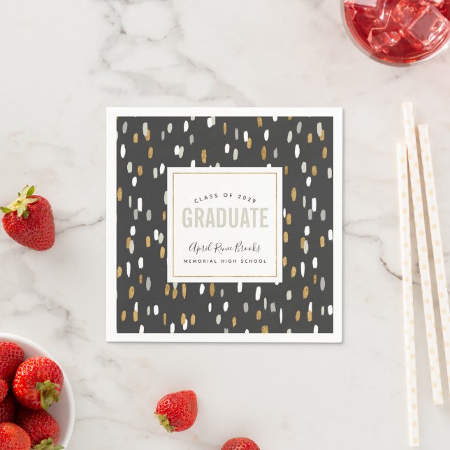 Shimmer Personalized Graduation Napkins (Insitu)