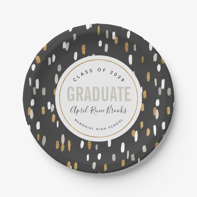Shimmer Personalized Graduation Paper Plates (Front)