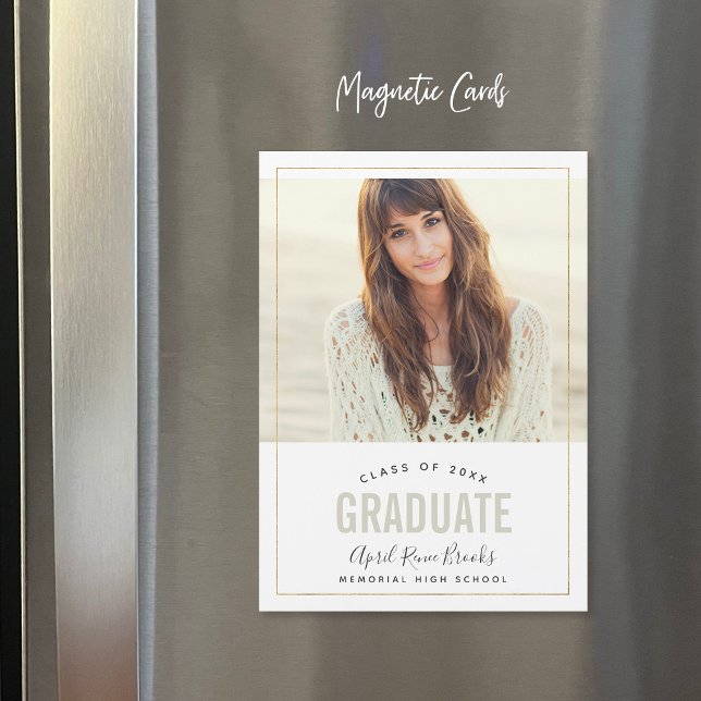 Shimmer Photo Graduation Announcement Magnet (Creator Uploaded)