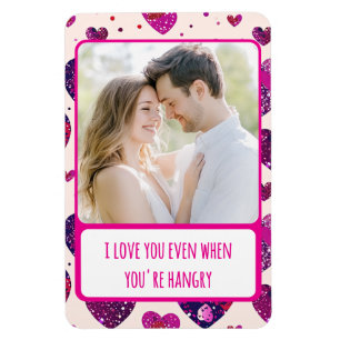 Shimmer Purple Heart When You're Hangry Flexible Magnet