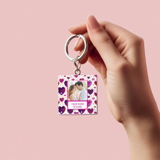 Shimmer Purple Heart When You're Hangry Keychain