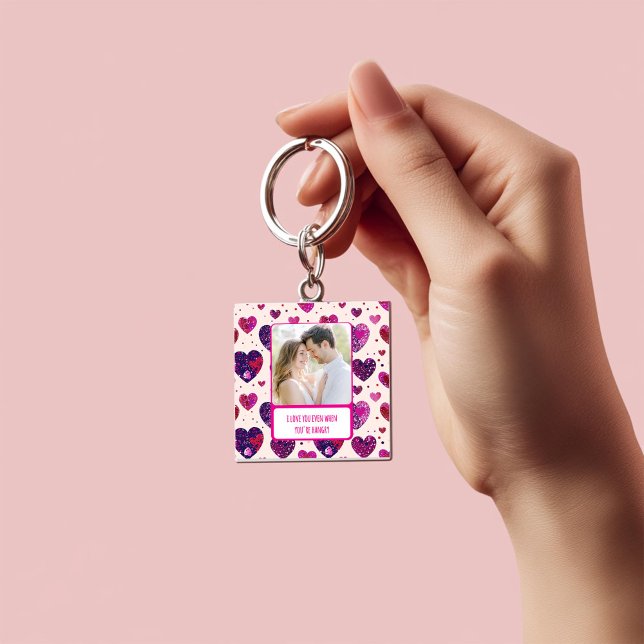 Shimmer Purple Heart When You're Hangry Keychain (Creator Uploaded)