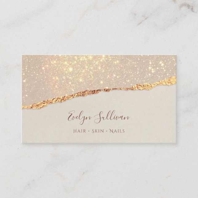 Shimmer ripped paper business card (Front)