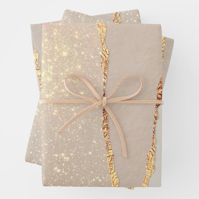 shimmer ripped paper wrapping paper sheets (In situ)