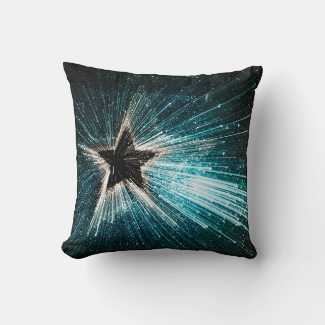 Shimmer Shooting Star Throw Pillow (Front)