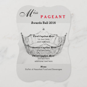 Shimmer Silver Crown Awards Ball Program Card