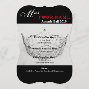 Shimmer Silver Crown Awards Ball Program Card