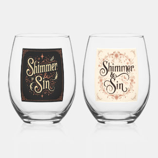 Shimmer & Sin Gothic Wine Glass Set | Dark Glam
