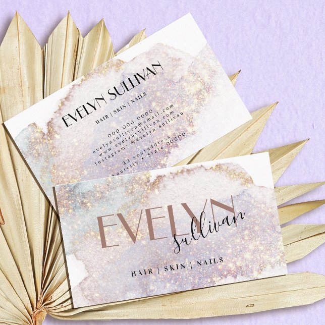 Shimmer watercolor business card (Creator Uploaded)