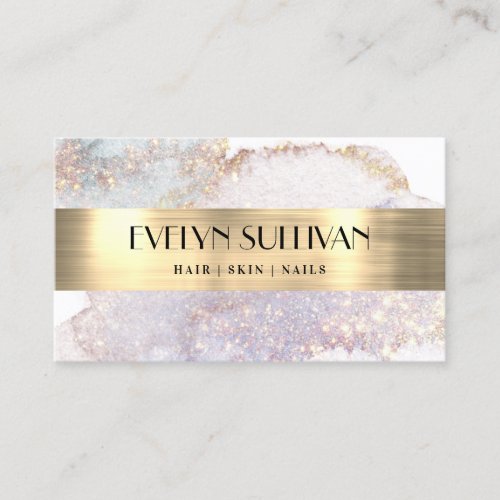 Shimmer watercolor foil business card