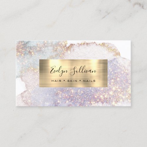 Shimmer watercolor gold foil business card