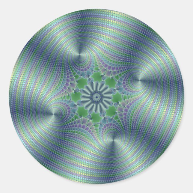 Shimmerine - Fractal Art Classic Round Sticker (Front)