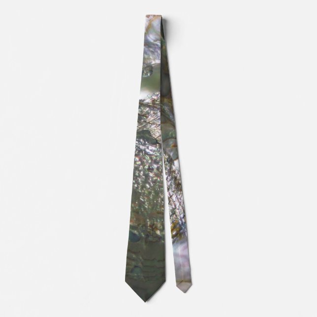 Shimmering Abalone Seashell, Beautiful Nature Neck Tie (Front)