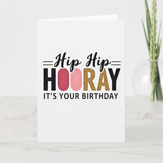Shimmering Birthday Text Card (Front)