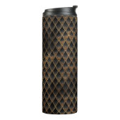 Shimmering Black & Gold Glitter Dragon Scales Thermal Tumbler (Rotated Left)