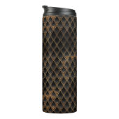 Shimmering Black & Gold Glitter Dragon Scales Thermal Tumbler (Rotated Right)