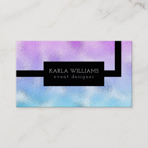 Shimmering blue and purple texture geometric desig business card