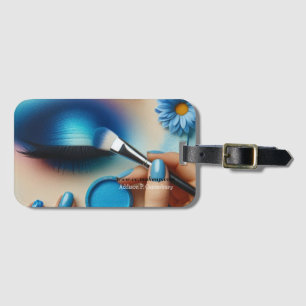 Shimmering Blue Eye Shadow Makeup  Luggage Tag