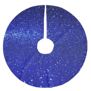 Shimmering Blue Glitter Canvas Brushed Polyester Tree Skirt