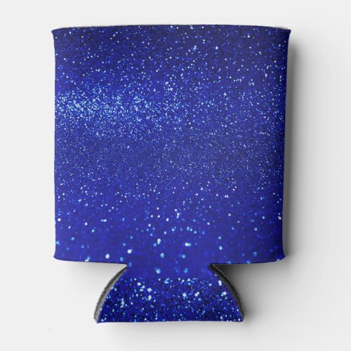 Shimmering Blue Glitter Canvas Can Cooler
