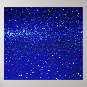 Shimmering Blue Glitter Canvas Poster