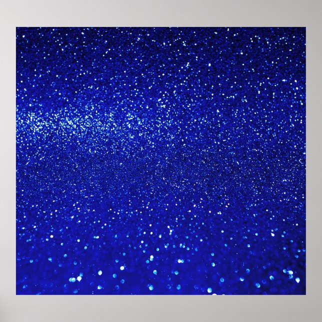 Shimmering Blue Glitter Canvas Poster (Front)