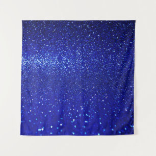 Shimmering Blue Glitter Canvas Tapestry