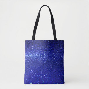 Shimmering Blue Glitter Canvas Tote Bag