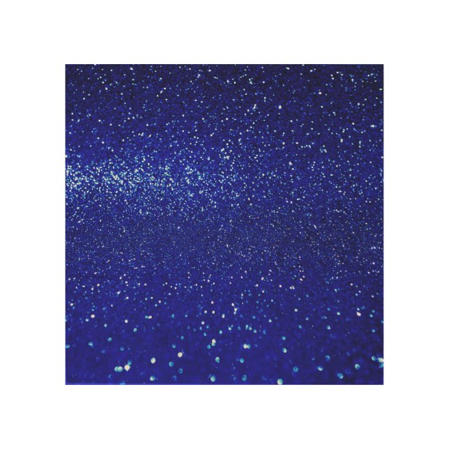 Shimmering Blue Glitter Canvas Wood Wall Art (Front)