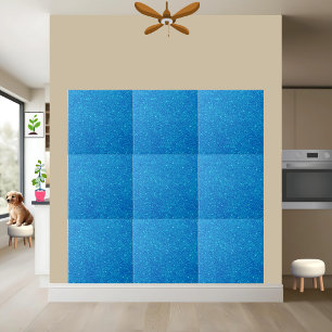 Shimmering  Blue Glitter Ceramic Tile