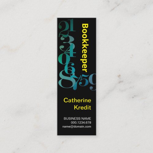 Shimmering Blue Numbers Bookkeeping Mini Business Card